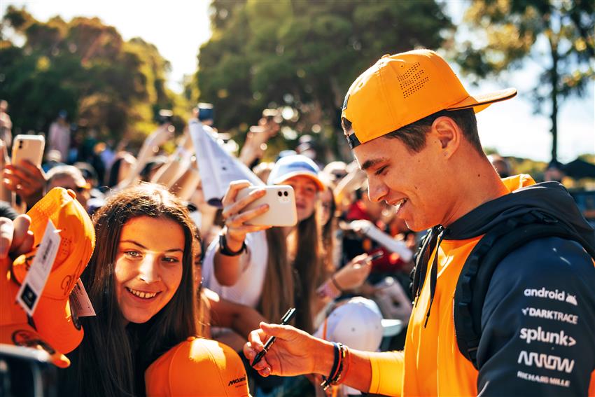 Lando Norris with fans